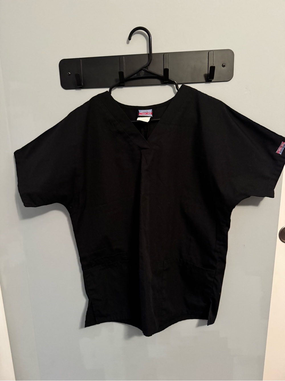 Cherokee Black V-Neck Short Sleeve Scrub Top